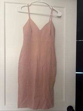 Lulu's Dusty Rose Spaghetti Strap Midi Dress